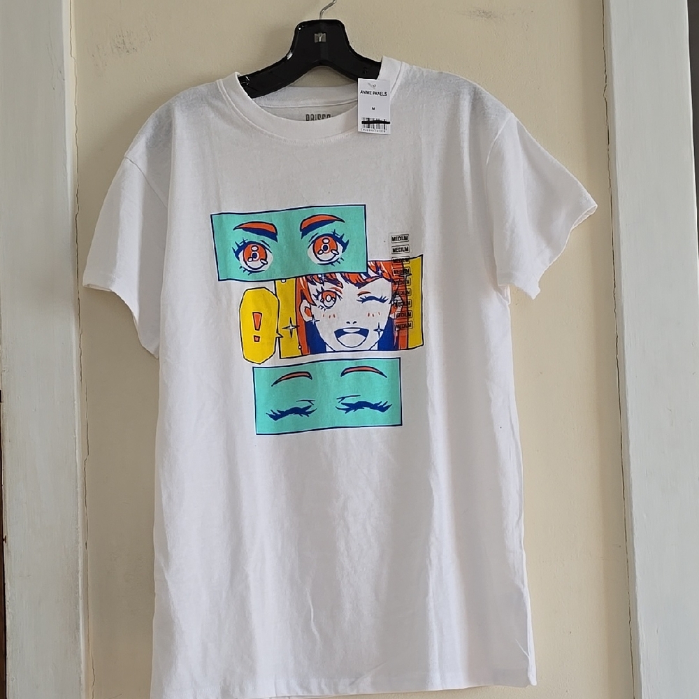 NWTs Anime Comics Graphic "Panels" T-Shirt with Colorful Design Medium